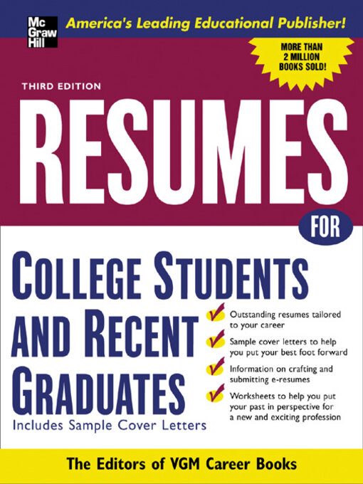 Cover image for Resumes for College Students and Recent Graduates